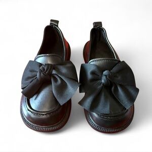 SHEIN Black Kids Dress Shoes with Bow
